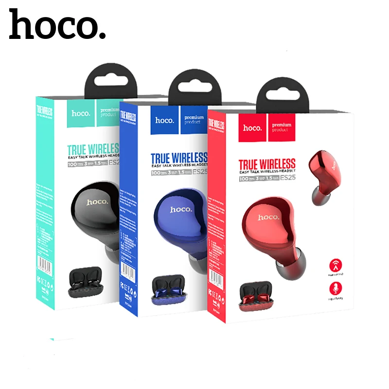 HOCO Wireless Bluetooth Earphone 5.0 CSR Twins Headsets A2DP Avrcp Stereo Sound Handsfree TWS Earbuds With Power Box | Электроника