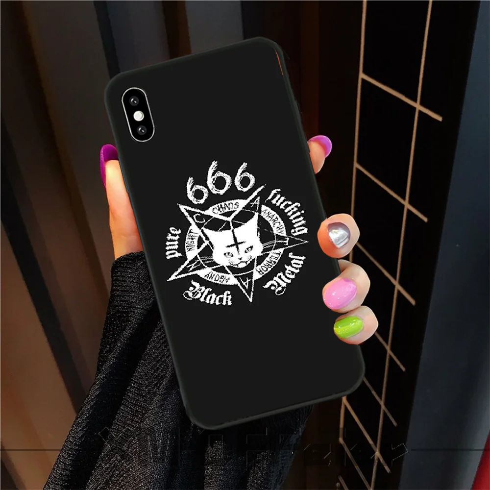 Пентаграмма 666 демонический черный мягкий чехол для телефона Capa iphone6 6s plus 7 8 X XR XS MAX