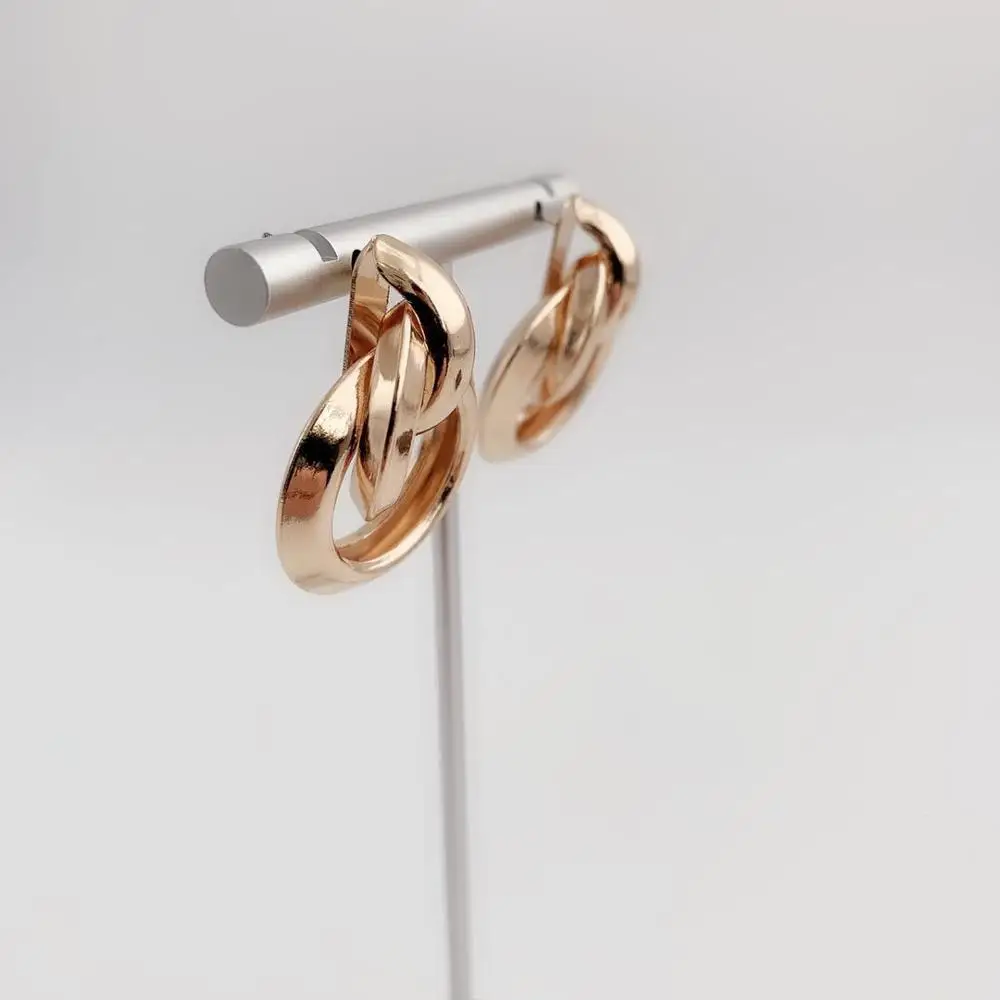 Новые золотые серьги-кольца Модная бижутерия серьги свадебные подарки Женские