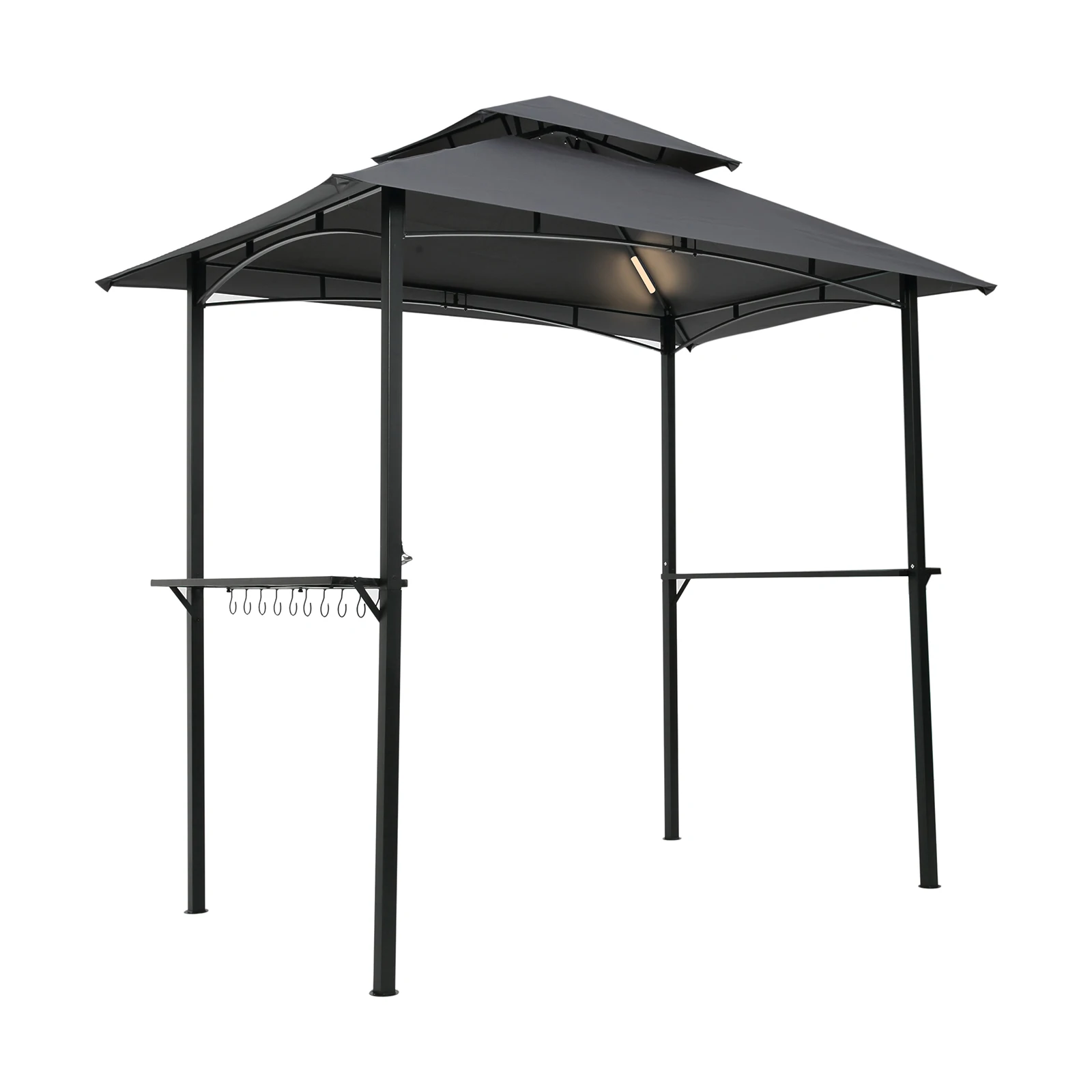 8 x 5 Ft Shelter Tent Outdoor BBQ Grill Gazebo With Light Do