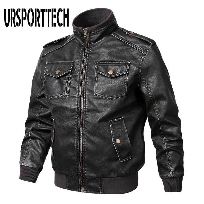High Quality Mens Leather Jacket Slim Fit Coat Men Stand Collar jaqueta PU Coats Biker Jackets Casual Motorcycle Faux Fur M-5XL