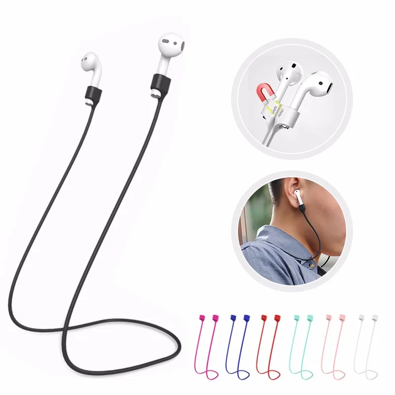 Magnetic Earphone Strap For Airpods 2 TWS Anti Lost String Rope Bluetooth earphones Silicone Cable Cord | Электроника