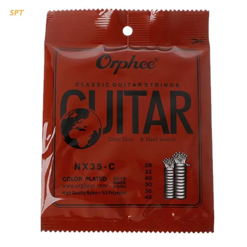 Orphee NX35-C 6 шт. струн для классической гитары 028-045 дюймов с нейлоновым сердечником и