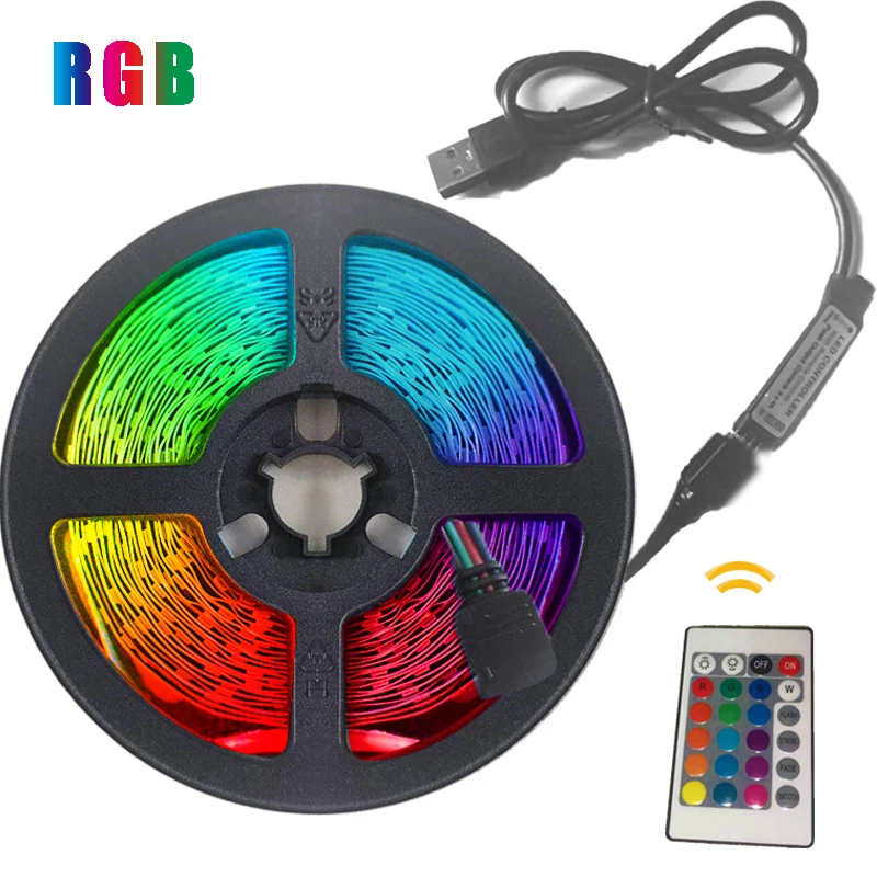 

RGB LED Strips Light IR Remote Diode Tape USB 2835 1m 2m 3m 4m 5m Flexible Ribbon living Bedroom TV wall Backlight Decoration