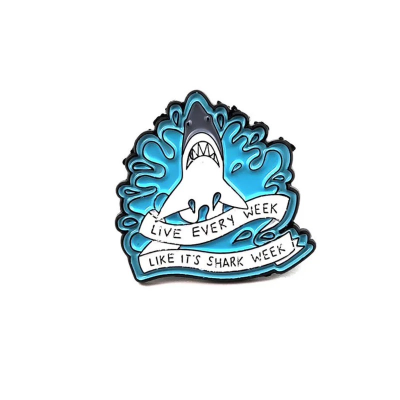 Оптовая продажа броши для женщин с мультяшными океанскими акулами креативные