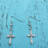 jesus cross charm creative earringsvintage fashion jewelry women christmas birthday gifts accessories pendants zinc alloy