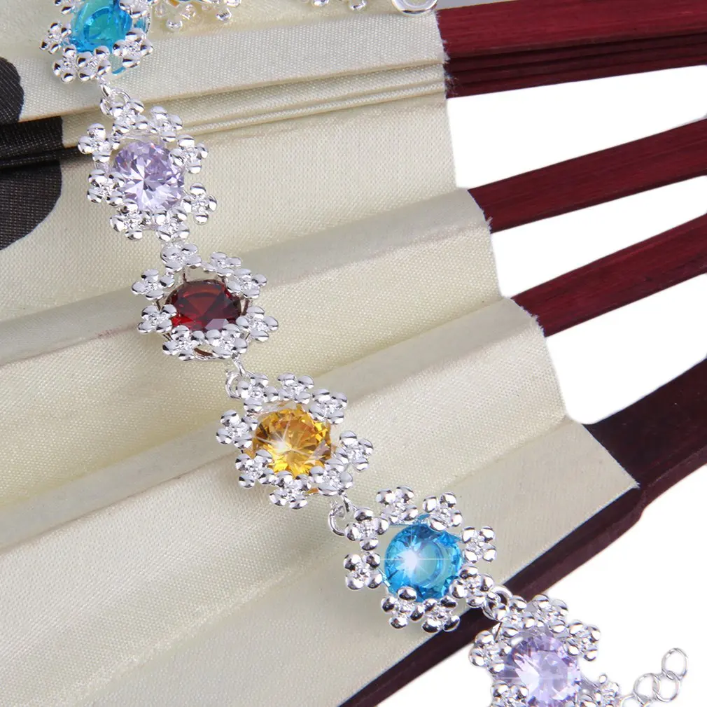 Big Sale Colorful Rhinestone Flower Cluster Midnight Reverie Statement Charms Bracelet | Украшения и аксессуары