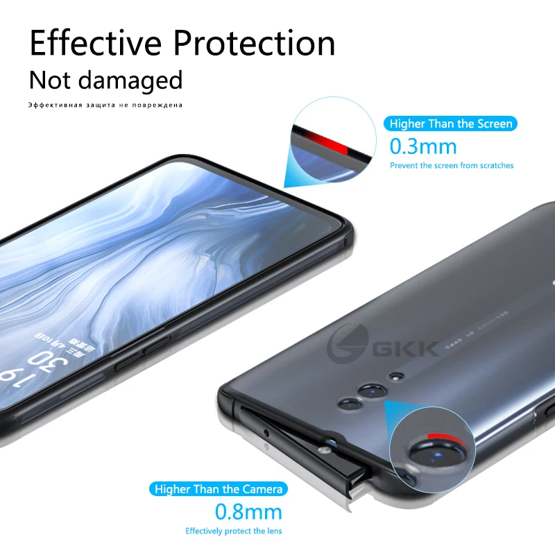 Оригинальный чехол GKK для OPPO Reno 10X Zoom Z ультратонкий Полупрозрачный матовый из