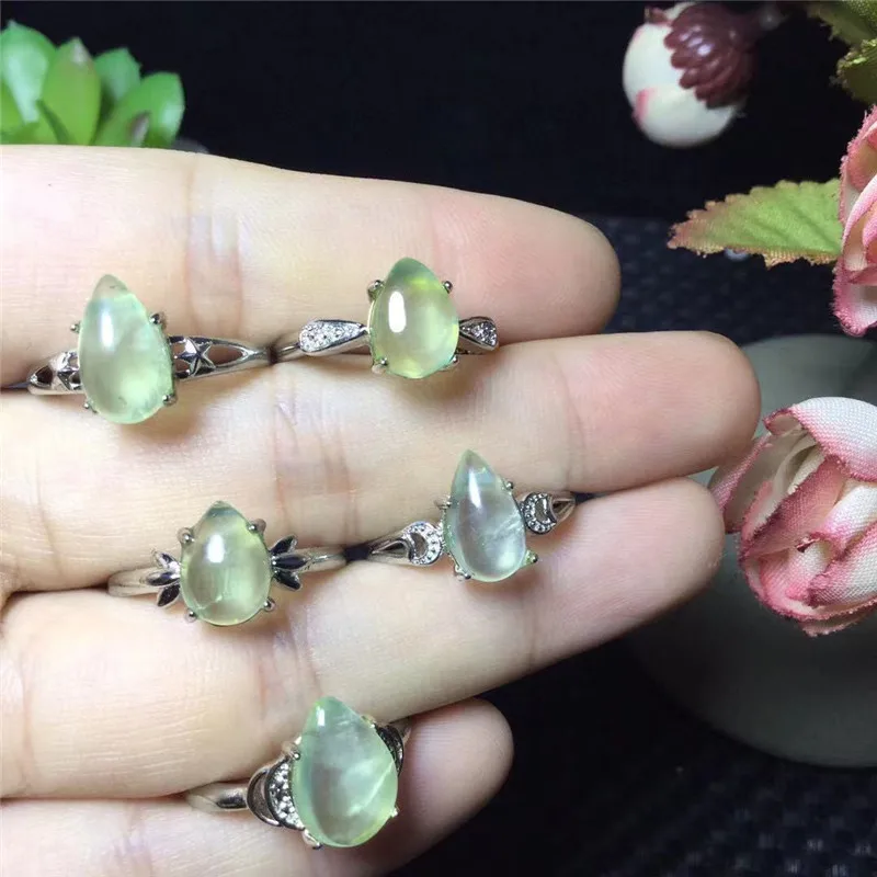 1 шт. натуральный драгоценный камень прегнит кольцо кристалл изменяемый Размер