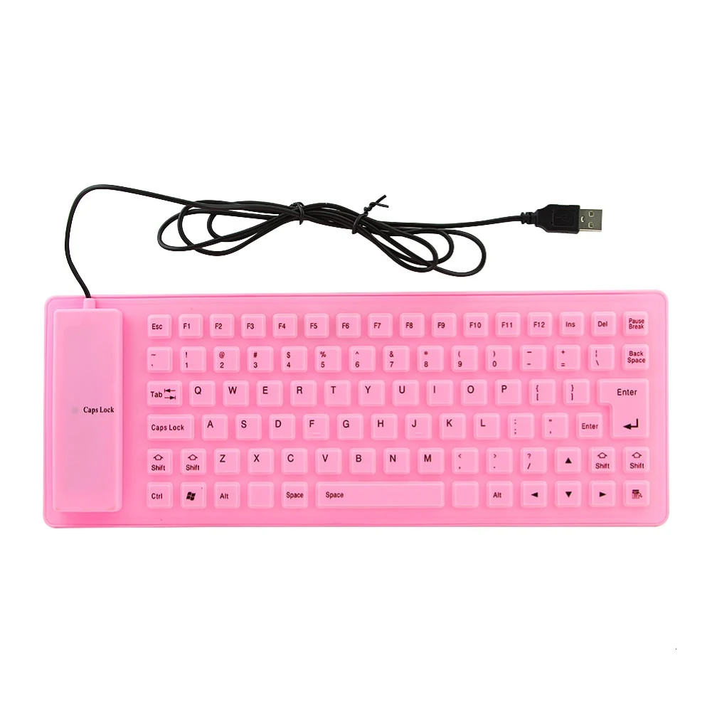 

85 Keys Portable Foldable Soft Wired USB Mute Silicone Waterproof Quiet Keyboard for PC Table Computer Laptop Accessory