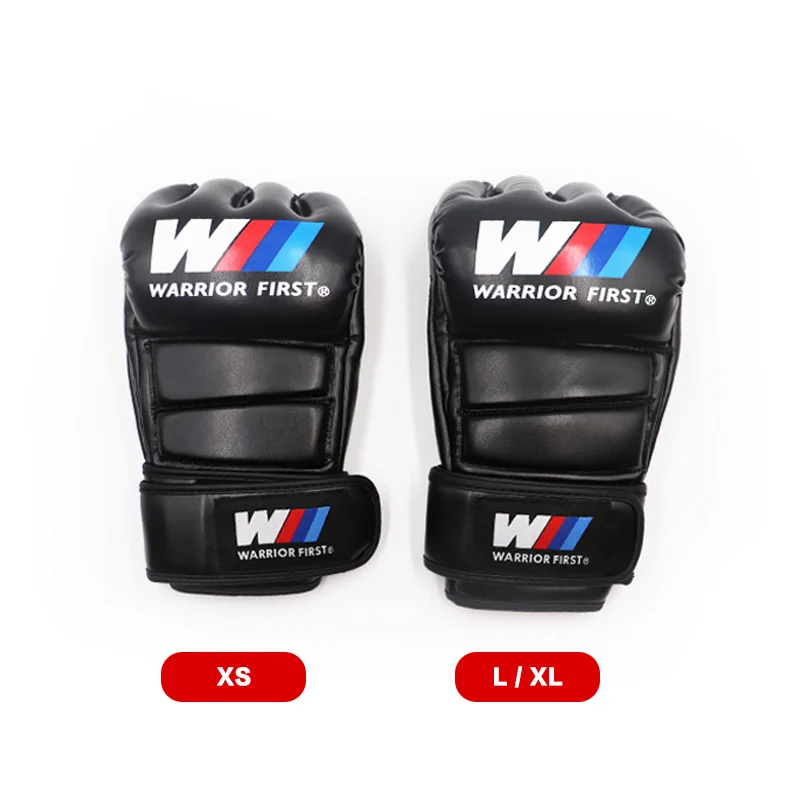 

HYHG Male Sports Training Half Finger Boxing Gloves PU Leather Fighting Kick Boxing Gloves Thai Training MMA Gloves S/L Size