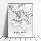 Художественная карта черно-белого цвета в гонконгском стиле