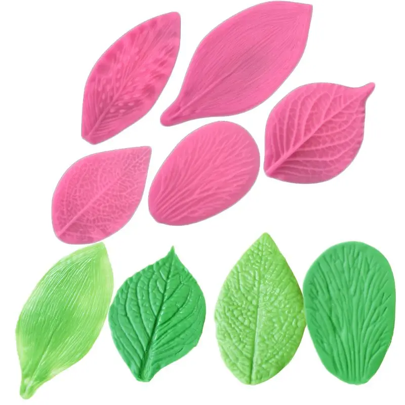 

5pcs/set 3D Leaf Shaped Silicone Mold Fondant Cake Chocolate Decorating Tool Peony Rose Floral Petal Baking Tools
