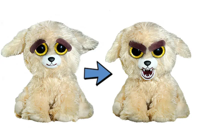 Golden Dog Growl Веселые Домашние животные, меняющие лицо, единорог, мягкие игрушки для детей, плюшевый дракон, сердитые животные, кукла панда - Цвет: Golden Dog Growl
