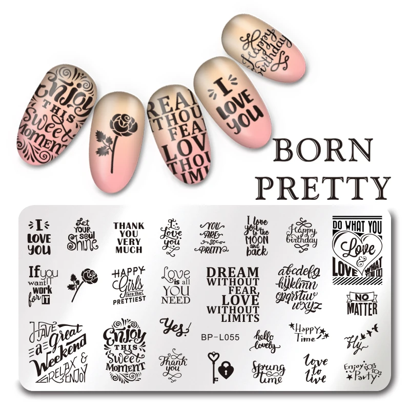 BORN PRETTY Геометрическая прямоугольная штамповка шаблон геометрический узор маникюр Дизайн ногтей штамп изображения пластины - Цвет: 36313
