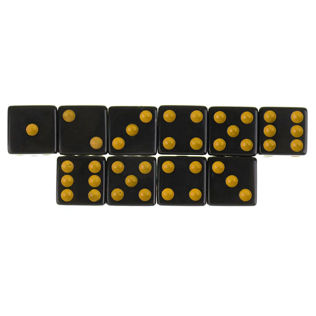 

10 Pieces/Set Plastic Dice D6 6 Sided Dotted Dice for D&D RPG Table Games Drinking Gaming Adult Toys Novelty Gift 4Colors
