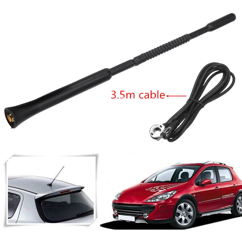 1 Set Black Universal Car Roof Mount AM FM Radio Antenna Aerial Base Kit Active Amplified DAB + Mast | Автомобили и мотоциклы