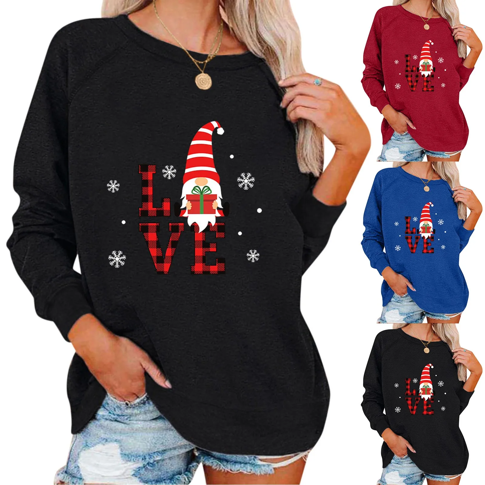 

Ladies Cute Print Plus Size Long Hooded Pocket Cat Ear Pullover Tops Women'S Fall/Winter Casual Sweatshirt Tops