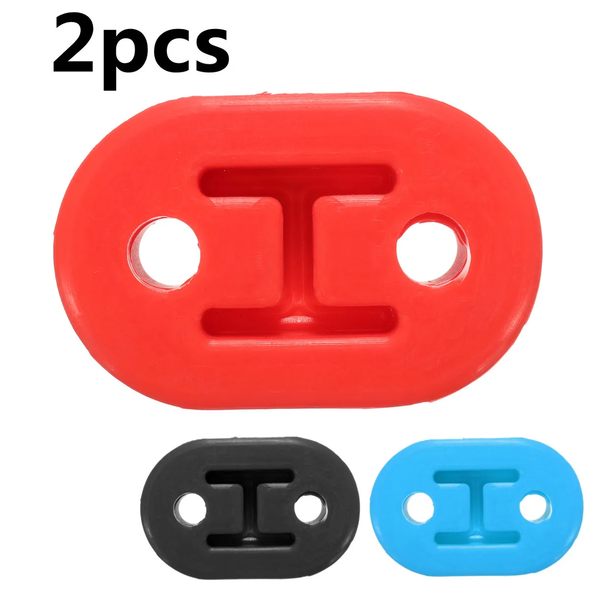 

2pcs 2 Holes Diameter 11mm Universal Car Rubber Exhaust Tail Pipe Mount Brackets Hanger Insulator