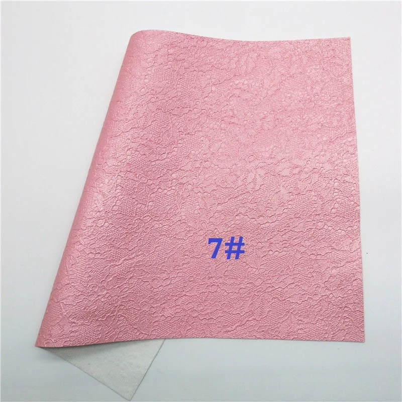 Glitterwishcome 21X29 см A4 размер винил для бантов кружево тиснение искусственная ткань, синтетическая искусственная кожа листы для бантов, GM608A - Цвет: 7