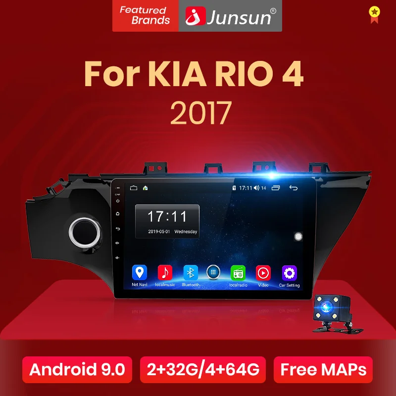 Junsun V1 2G+ 32G Android 9,0 DSP автомобильный Радио Мультимедиа Видео плеер для KIA RIO 4 2 din DVD gps-навигация с rds