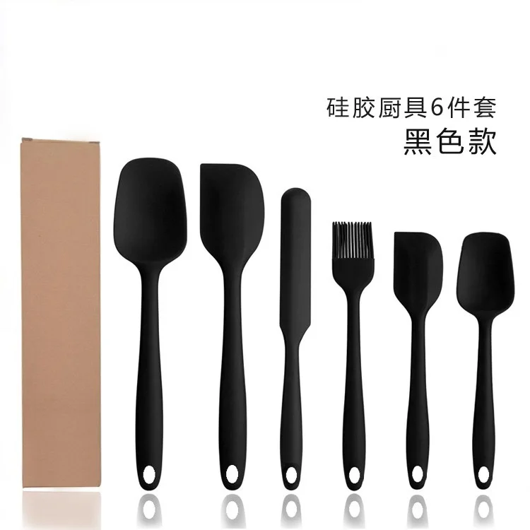 Красный/черный 6 шт силиконовый кондитерский шпатель набор антипригарный