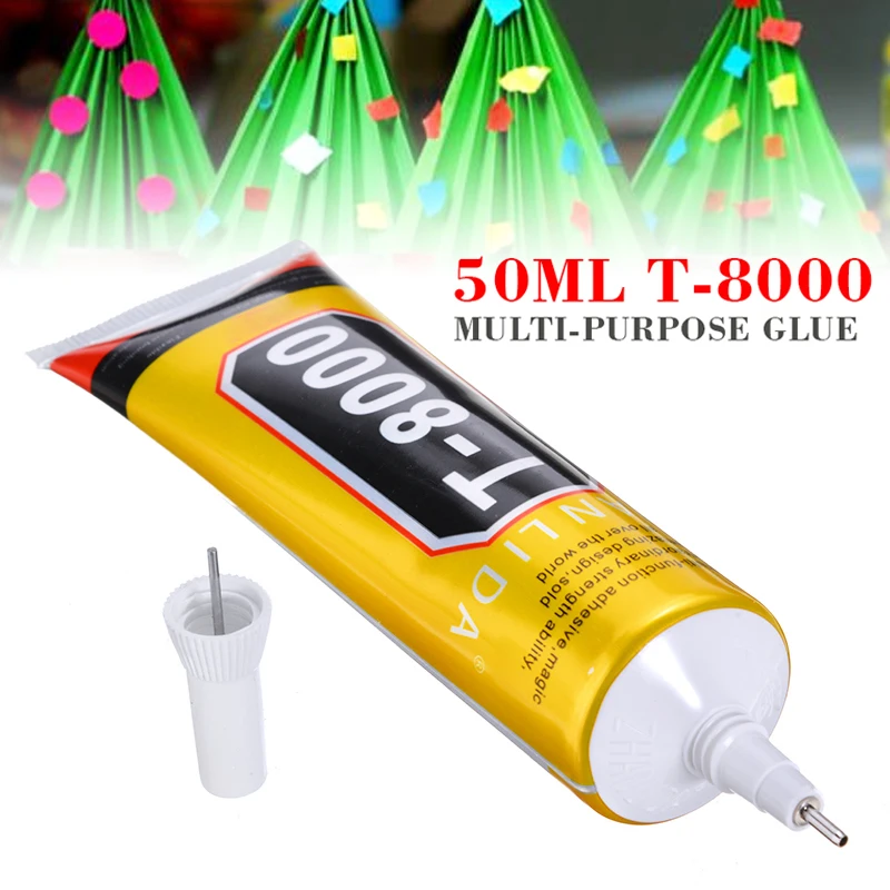 50ml T8000 Glue Mobile Phone Touch Screen Adhesive Epoxy Resin Repair Telephone Glass Glue Repair Point Diamond Jewelry DIY Glue