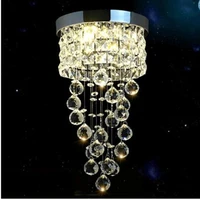 luster of modern led crystal chandelier lighting k9 crystal pendant bedroom bedside loft stair corridor ceiling lamp living room