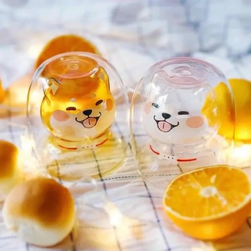 

Double-layer Glass Cute Bear Creative Beer Mug Heat-resistant Double-wall Coffee Cup Milk Juice Christmas Mug Glass Tea Cup
