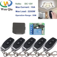 wenqia 433mhz universal remote control dc 12v 10a 1ch transmitter for electric curtain and garage door control switch
