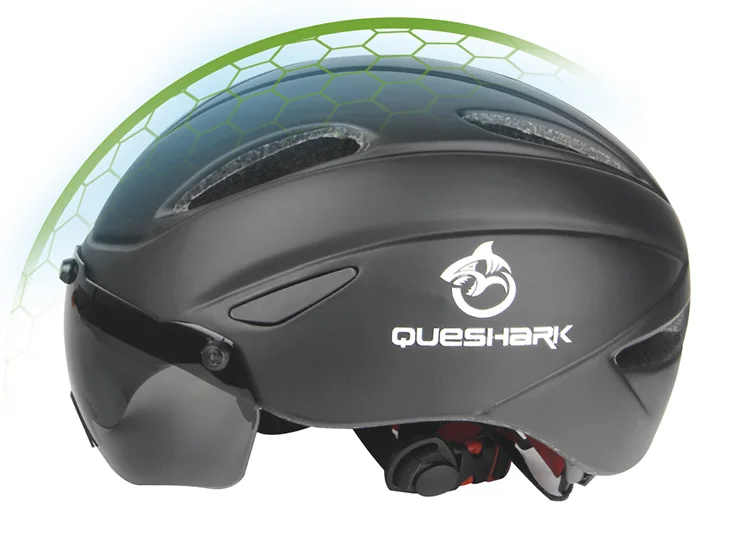 QUESHARK Aero очки велосипедный шлем защитные гоночные велосипедные шлемы горные дорожные велосипедные шлемы с ветрозащитными очками