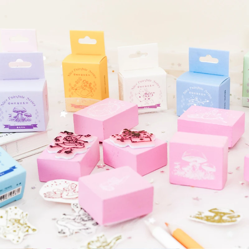 Винтажный деревянный штамп Алиса в сказочных сказках искусственное ремесло для