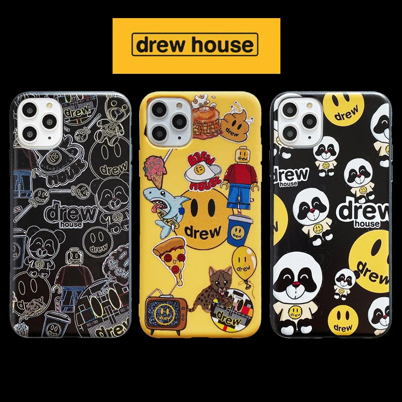 Мягкий силиконовый чехол Justine Bieber Drew House для iPhone 6S 7 8 Plus X XR 11 Pro MAX 11Pro, роскошный брендовый чехол для телефона со смайликом