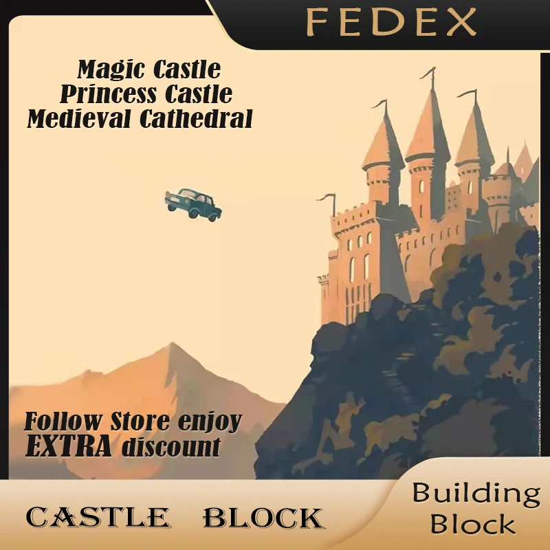 

Streetview Magic Fairy Tale Princess Castle Medieval Cathedral Landmrk Architecture Building Block Children Toys Christmas Gift