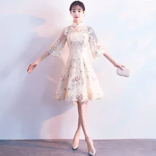 Вечерние платья Китай женщин цветок Qipao классический улучшилось
