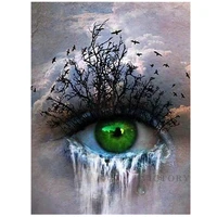 diy diamond painting full drill green eye art witch 5d diamond embroidery cross stitch home decoration gift