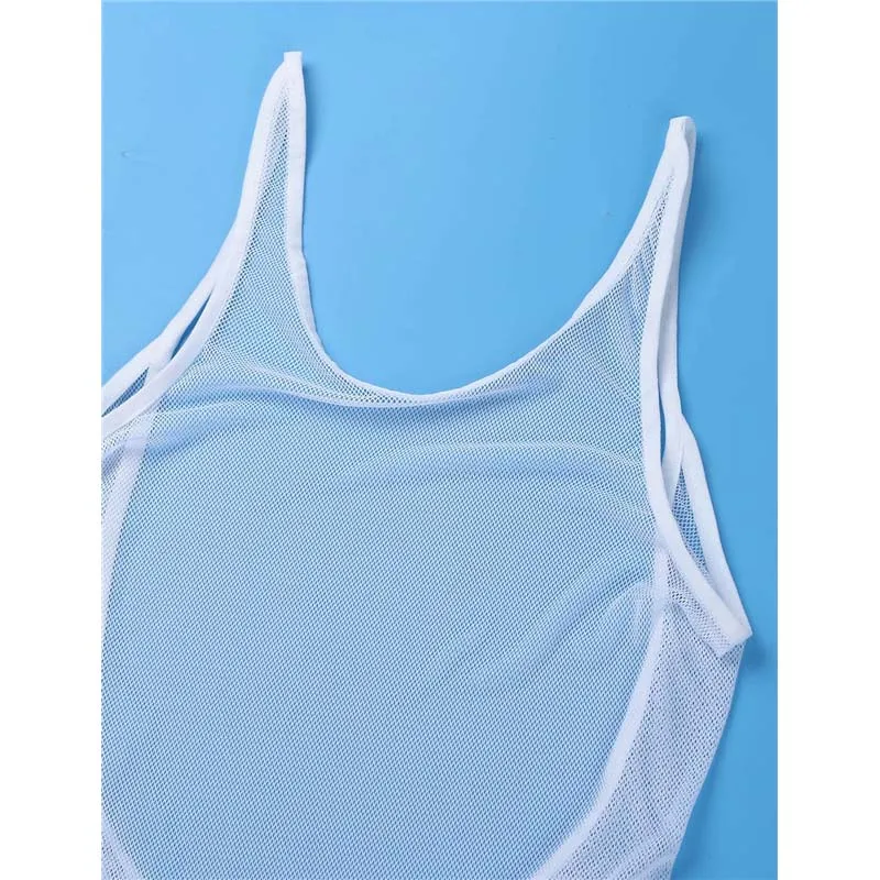 Женское Прозрачное нижнее белье в сеточку без рукавов с открытой спиной и