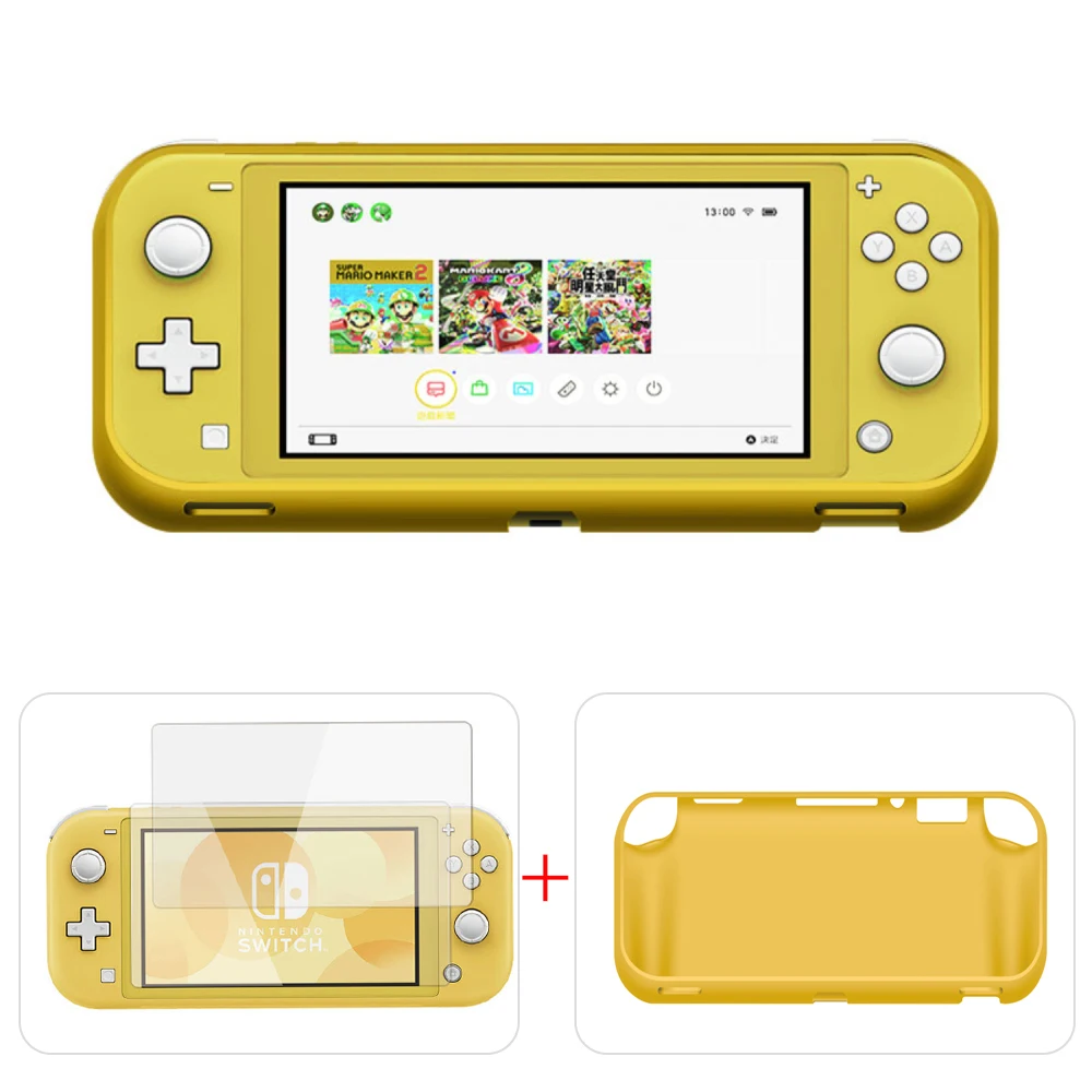 set 3 Полупрозрачный термополиуретан Switch Lite чехол из закаленного стекла пленка Набор для Switch Lite геймпад с игровыми картами слот Joy Con игровые накладки Чехлы - Цвет: set 3