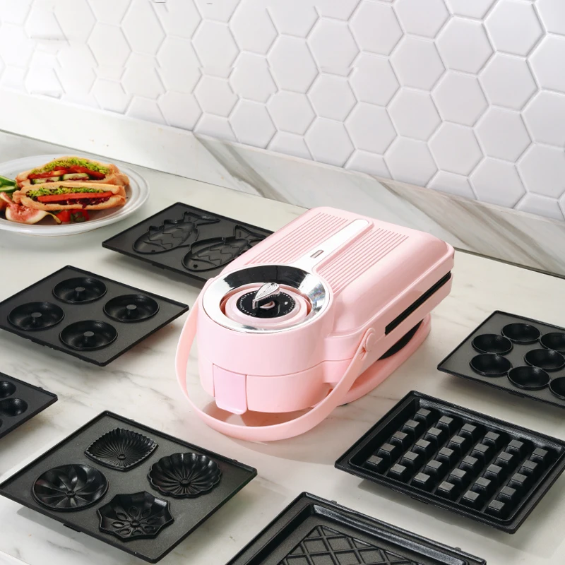 

650W Electric Sandwich Maker Timing Waffle Maker Toaster Baker Breakfast Machine Takoyaki Pancake Donuts Sandwichera 220V