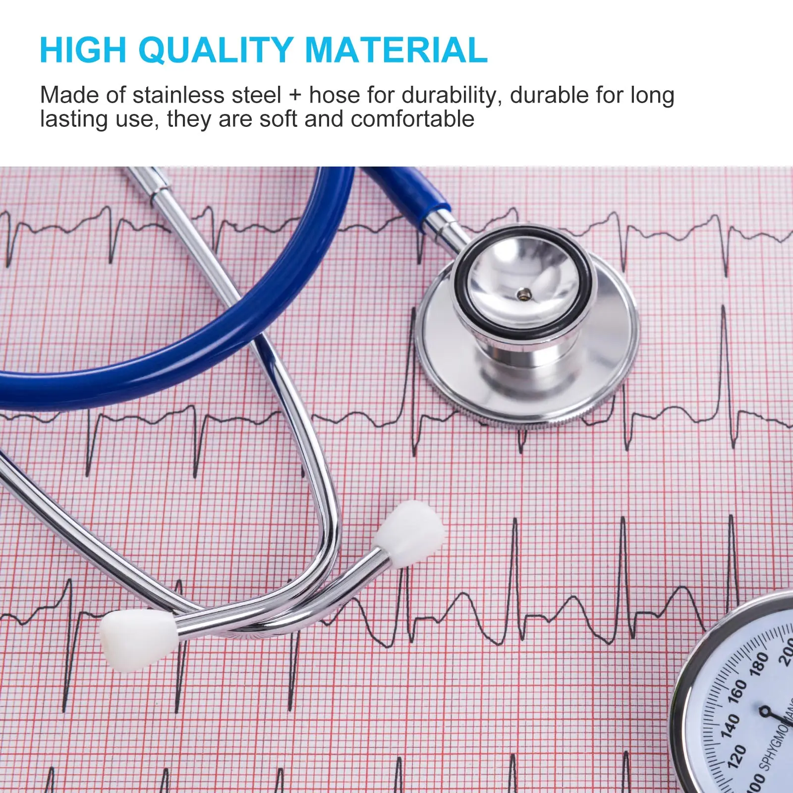 

1 Set 4pcs Double Side Stethoscope Single Hose Stethoscope Medical Stethoscope