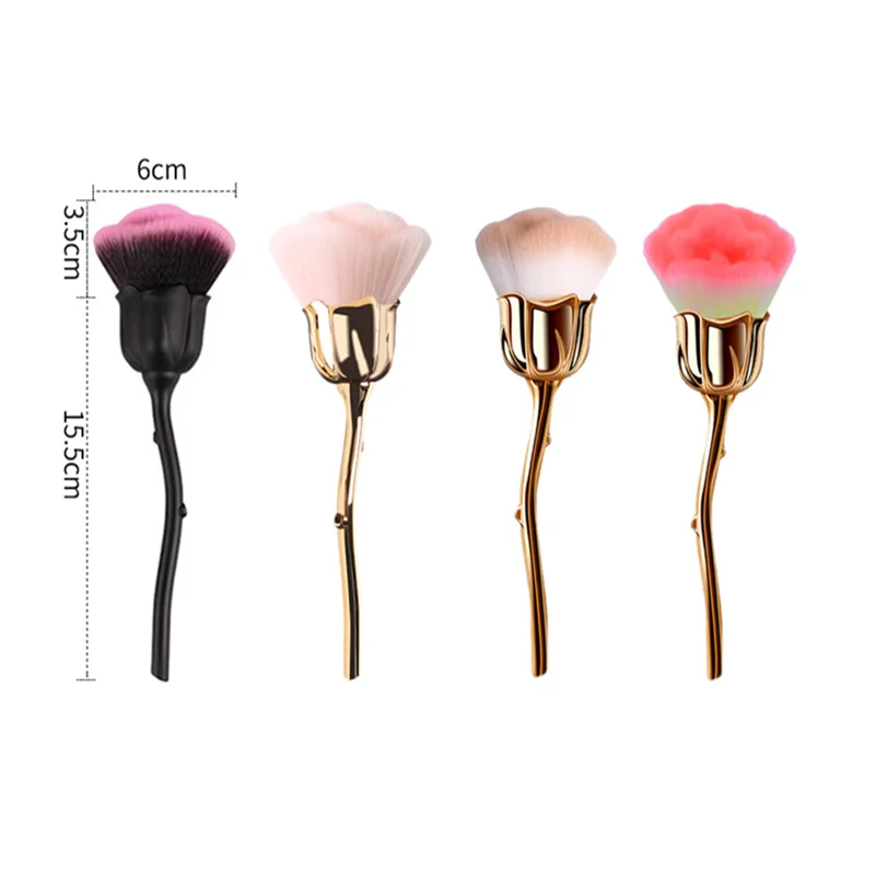 

Rose Nail Dust Brush Dust Powder Cosmetics Foundation UV Gel Nail Art Polish Dust Remove Nylon Soft Clean Brush Manicure Tool