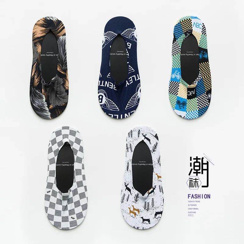 Носки мужские в стиле Харадзюку модные пляжные короткие воздухопроницаемые