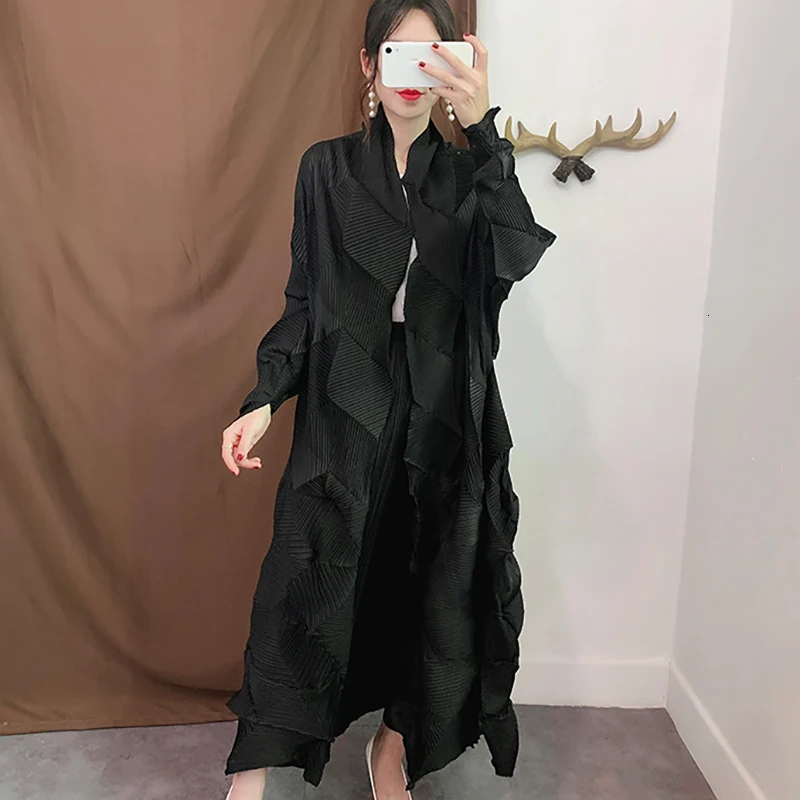 Женский плиссированный кардиган LANMREM с V образным вырезом и длинными