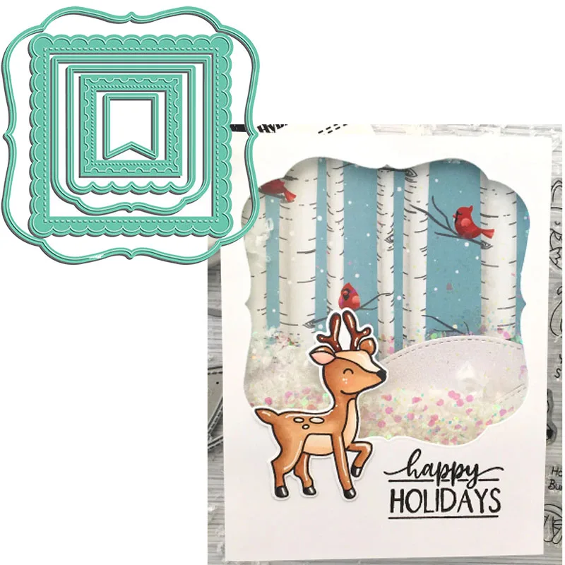 Квадратная кружевная рамка/шаблон металлические режущие штампы для