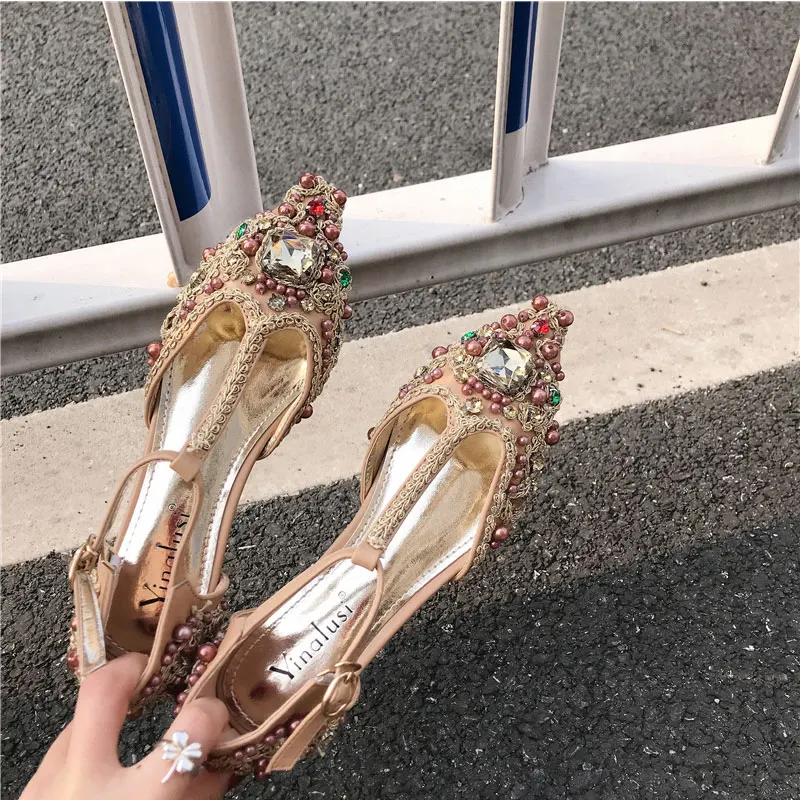 Женские Модные Великолепные туфли-лодочки на плоской подошве с ручной