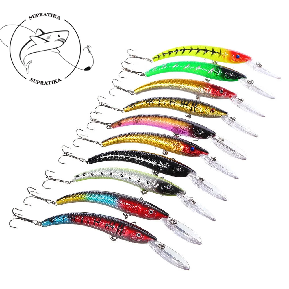 

1Pc Fishing Bait Lures 155mm/16.3g 3D Eyes Lifelike Wobblers Plastic Hard Baits Isca Ocean Artificial Fishing Lures Tackle