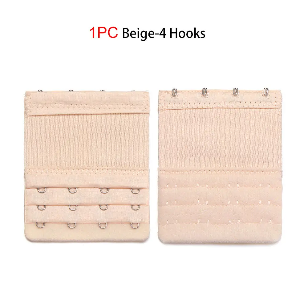 1PC nude-4 Hooks 1 шт. удлинитель для бюстгальтера для женщин Дамский бюстгальтер на ремешке с пряжкой Регулируемый бюстгальтер расширение 2,3, 4 крючка нижнее белье бюстгальтер аксессуары - Цвет: 1PC nude-4 Hooks