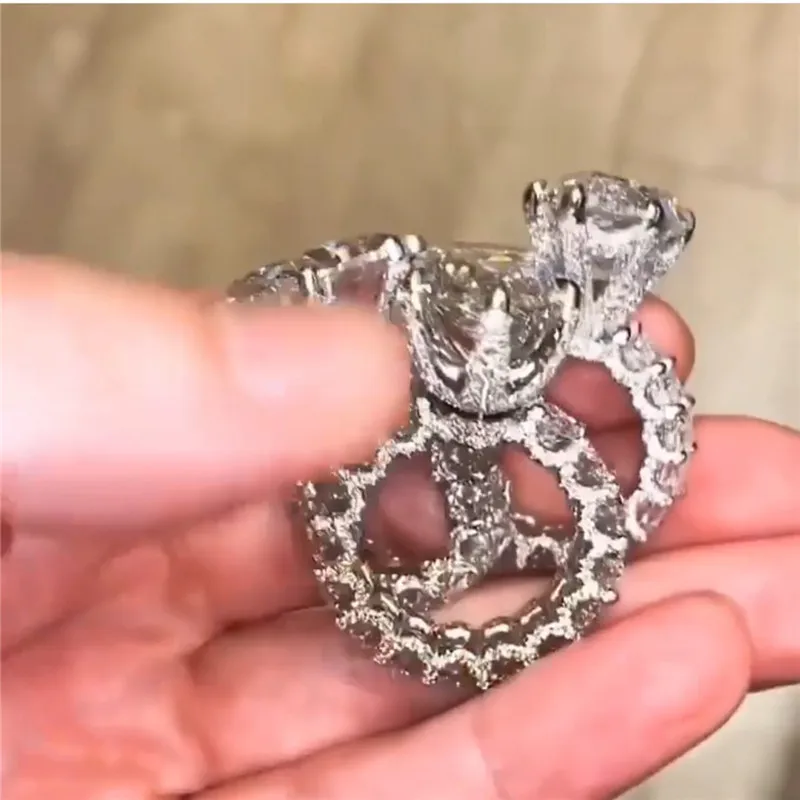 

Винтажное круглое грушевидное 8ct лабораторное бриллиантовое кольцо из стерлингового серебра 925 пробы обручальное свадебное кольцо кольца ...