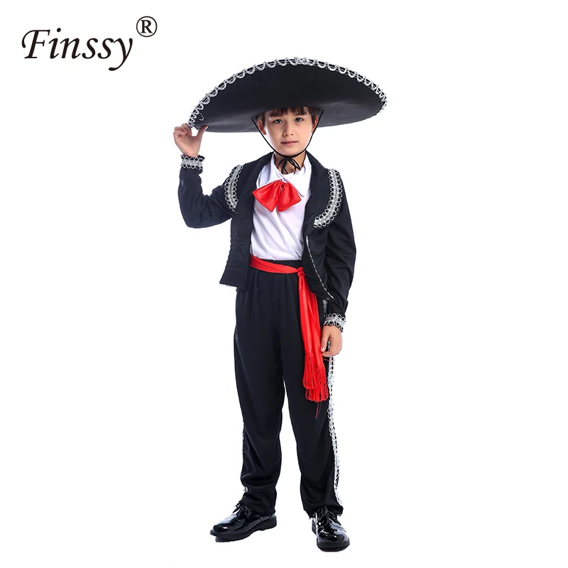 Kids costume Halloween for Chidren Mexican Costume Mariachi Party Set Matador Men`s Cosplay Carnival | Тематическая одежда и