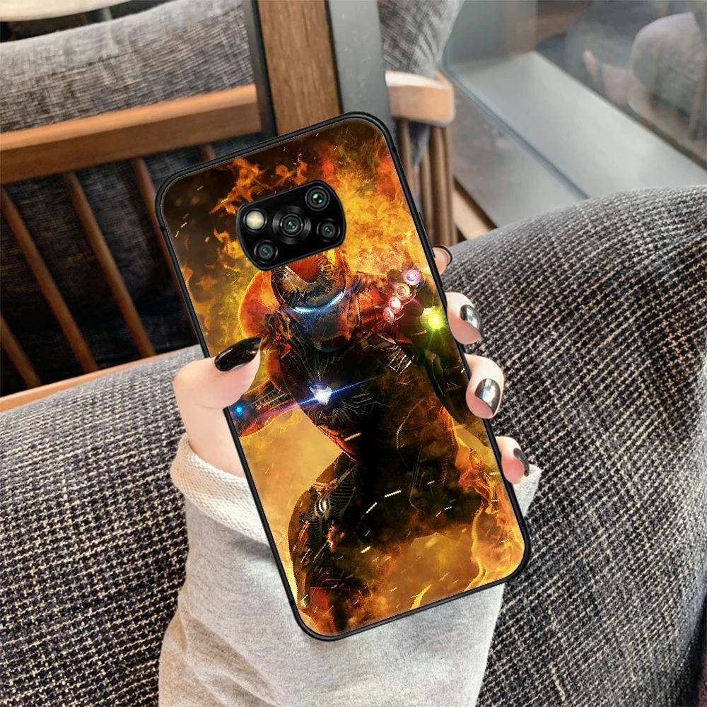 

Irons Man Super Hero Phone case Cover Hull For Xiaomi Mi A2 A3 8 9 9T Note 10 Se Lite Pro black Waterproof Soft Prime Tpu Cover